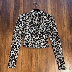 Vici Animal Print Top - Black and Brown